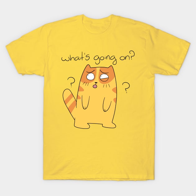 What's Going On? Orange Tabby Cat T-Shirt by saradaboru